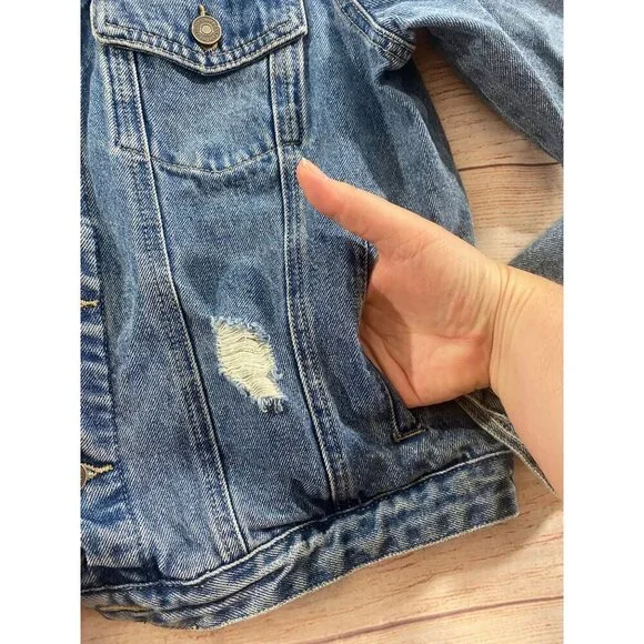 KanCan Women's Blue Denim Tribe Co Ed Cheer Button Front Denim Jacket - XL - Picture 8 of 15